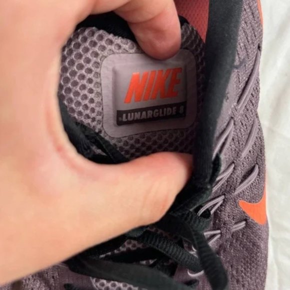 Nike Purple & Peach Lunarglide 8 Comfort Athletic Running Shoes Mens Size 11.5 - Picture 6 of 9